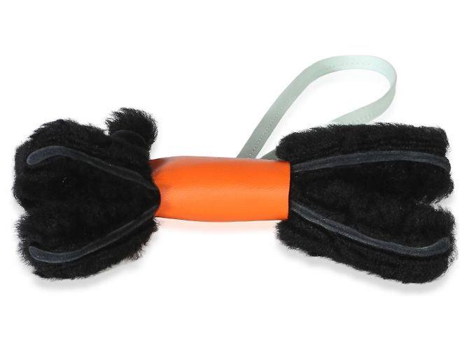 Hermès Black Feu Vert Peppermint Milo Lambskin Shearling Budy Charm - vista 5