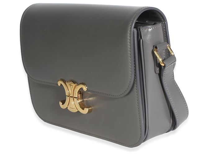 Céline Borsa Celine Teen Triomphe in pelle di vitello martellata e liscia Marrone - vista 3