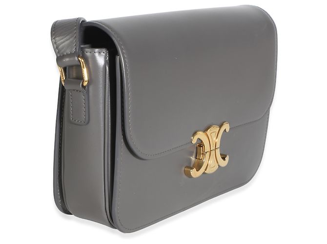 Céline Borsa Celine Teen Triomphe in pelle di vitello martellata e liscia Marrone - vista 4