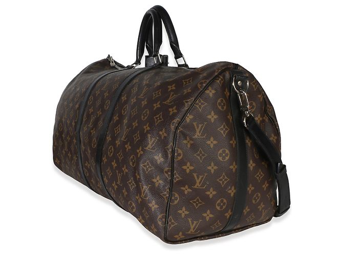 Louis Vuitton Monogram Macassar Canvas Keepall Bandouliere 55 Marrom - vista 3