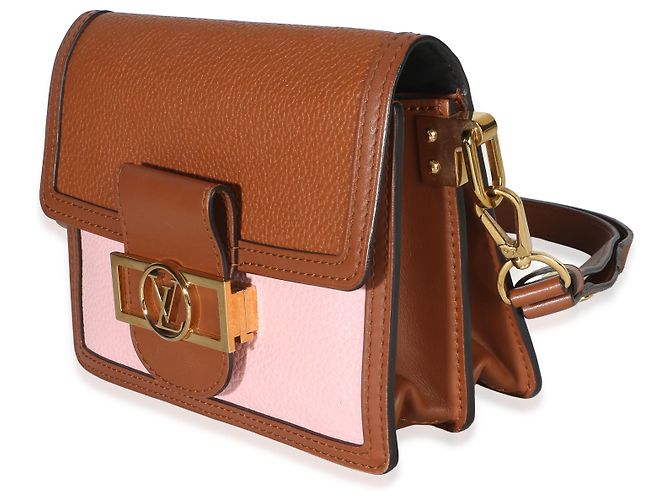 Louis Vuitton Pink Brown Taurillon Mini Dauphine Marrone - vista 3