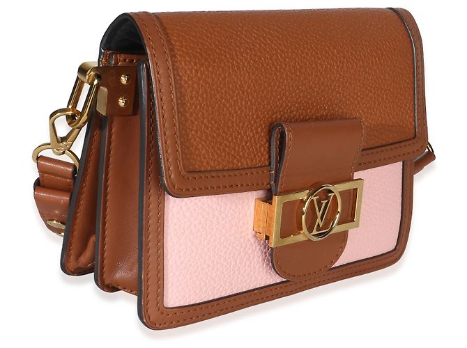 Louis Vuitton Pink Brown Taurillon Mini Dauphine Marrone - vista 4