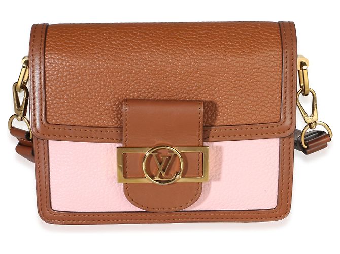 Louis Vuitton Pink Brown Taurillon Mini Dauphine Marrone - vista 8