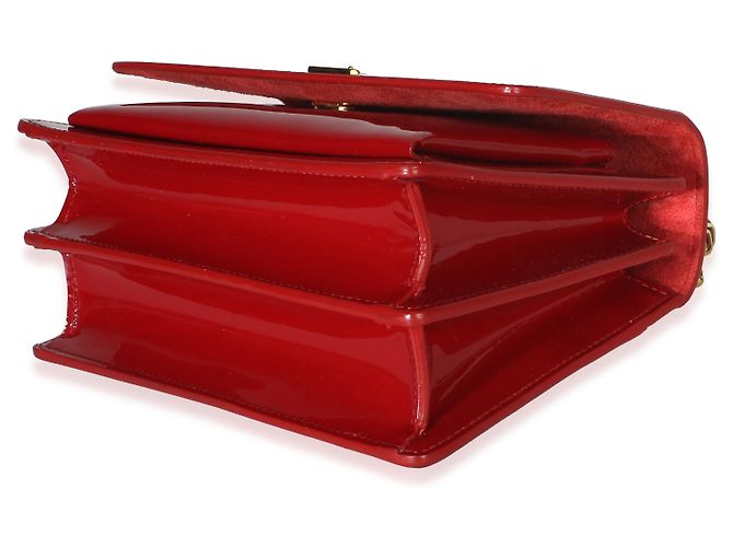 Autre Marque Saint Laurent Borsa a Catena Sunset Monogramma Piccola in Vernice Rossa - vista 6