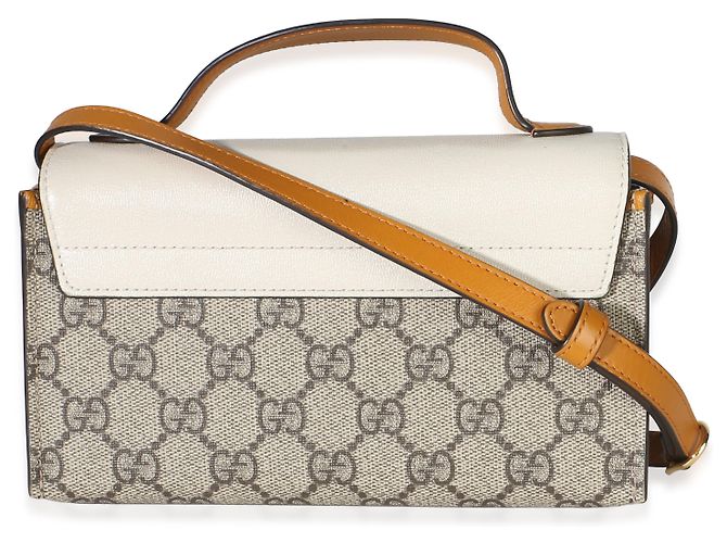 Bolsa de Ombro e Mão Mini Padlock Gucci em Lona GG Supreme Laranja - vista 2