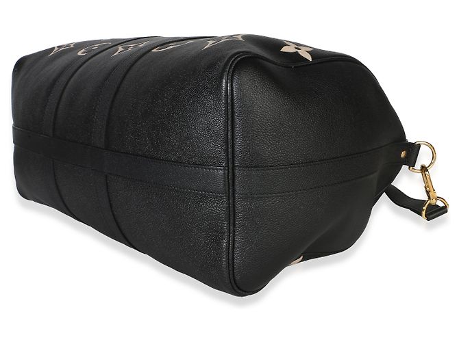 Louis Vuitton Black Cream Giant Monogram Empreinte Keepall Bandouliere 45 - vista 6