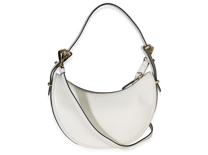 Prada White Soft Calfskin Small Arque Shoulder Bag - view 2