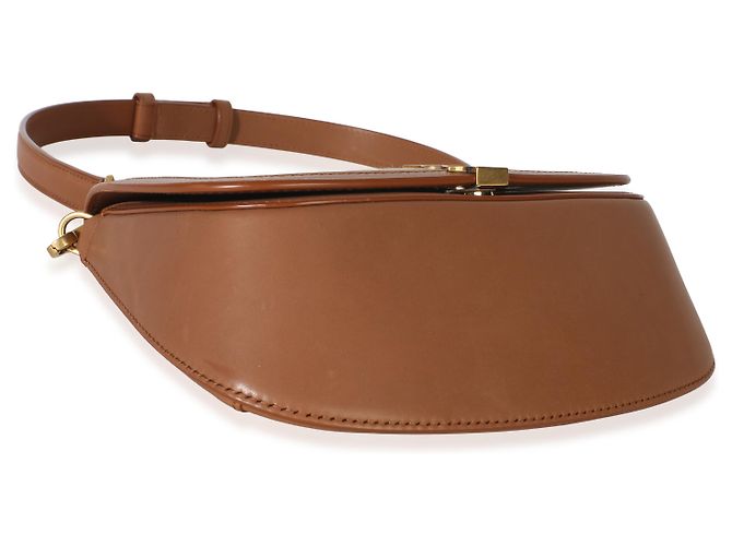 Autre Marque Borsa Mini Voltaire con manico Saint Laurent in tela e pelle di vitello Natural Tan Marrone Beige - vista 7