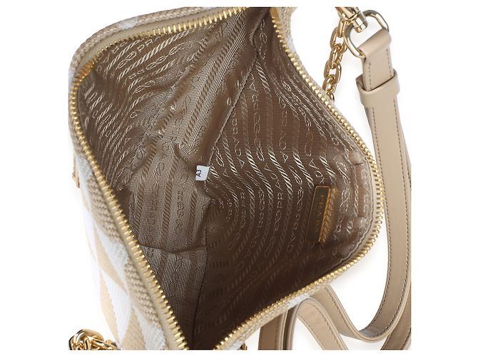 Bolsa Triangle Prada em tela jacquard Corda Talco com símbolo Triangle bordado - vista 5