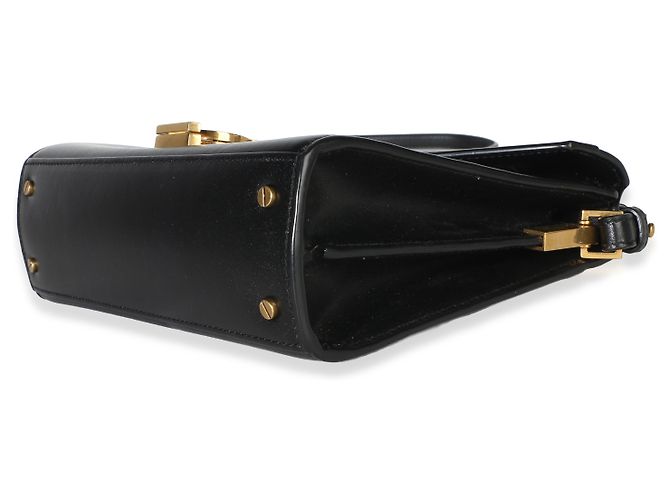 Autre Marque Saint Laurent Mini Cassandra Top Handle Bag aus schwarzem glattem Kalbsleder - Ansicht 6