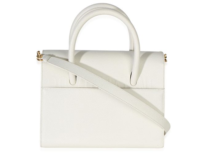 Borsa Tote Small St. Honore Christian Dior in vitello bianco - vista 2