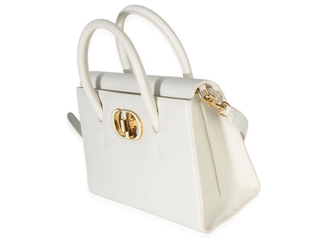 Borsa Tote Small St. Honore Christian Dior in vitello bianco - vista 3