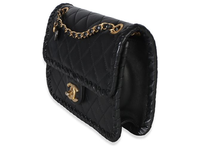 Gabrielle Borsa Small My Own Frame in vitello trapuntato intrecciato nero Chanel - vista 3