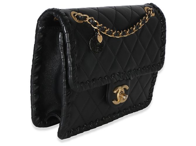 Gabrielle Borsa Small My Own Frame in vitello trapuntato intrecciato nero Chanel - vista 4