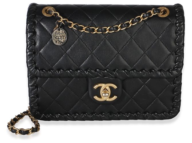 Gabrielle Borsa Small My Own Frame in vitello trapuntato intrecciato nero Chanel - vista 8
