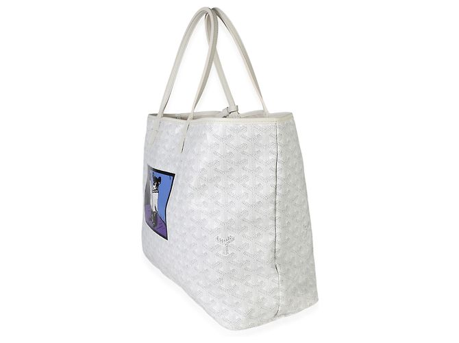Goyard White Goyardine Canvas Bulldog Saint Louis PM Bianco - vista 3