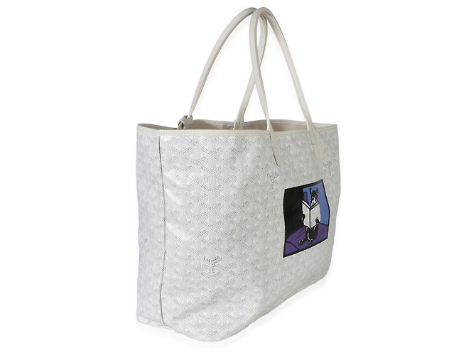 Goyard White Goyardine Canvas Bulldog Saint Louis PM Bianco - vista 4