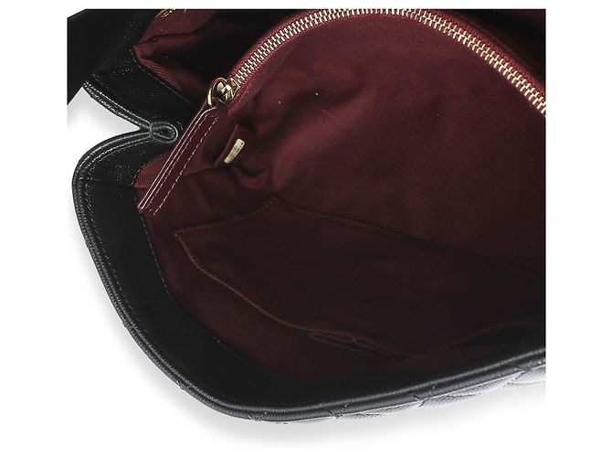 Gabrielle Bolsa Chanel Medium Coco Top Handle em couro caviar matelassé preto - vista 5