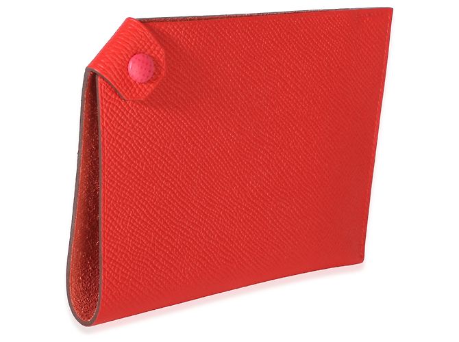 Hermès Rouge De Coeur Rose Extreme Epsom Tarmac PM Passhalter - Ansicht 4