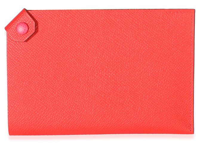 Hermès Rouge De Coeur Rose Extreme Epsom Tarmac PM Passhalter - Ansicht 8