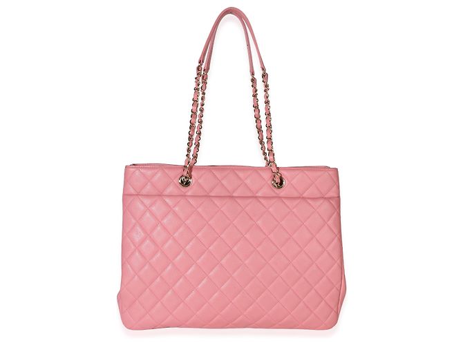 Gabrielle Borsa Shopper Grande Chanel Rosa Matelassé Caviar CC - vista 2