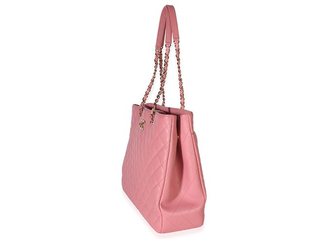 Gabrielle Borsa Shopper Grande Chanel Rosa Matelassé Caviar CC - vista 3