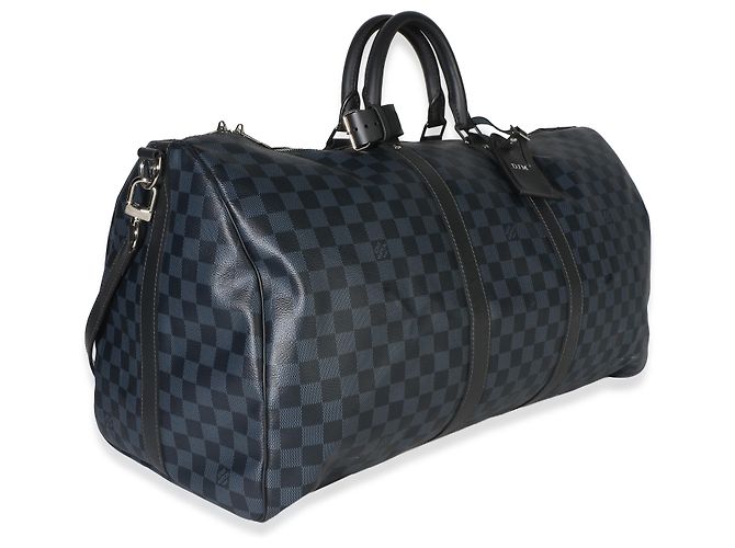 Louis Vuitton Damier Cobalt Keepall Bandouliere 55 Nero - vista 4