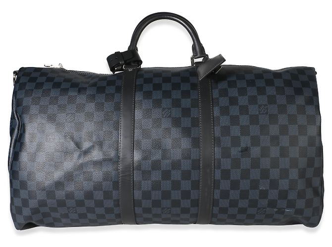 Louis Vuitton Damier Cobalt Keepall Bandouliere 55 Nero - vista 8