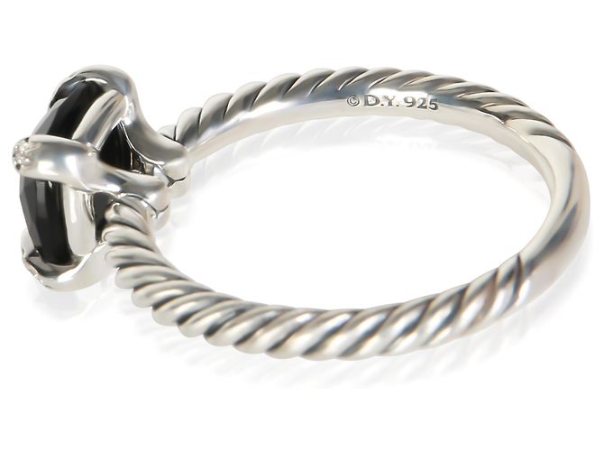 David Yurman Sterling Silver Onyx and Diamond Chatelaine Ring - view 4