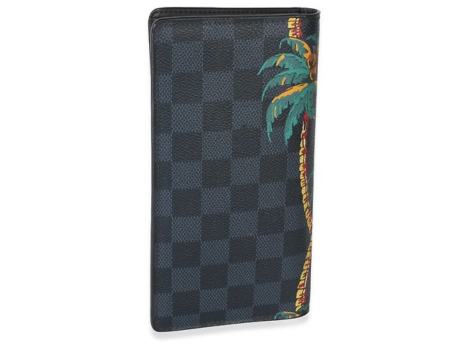 Louis Vuitton Damier Graphite Cobalt Canvas Jungle Brazza Geldbörse Schwarz - Ansicht 4