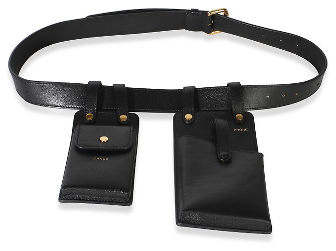 Fendi Utility-Gürteltasche aus schwarzem Vitello Glacier - Ansicht 2