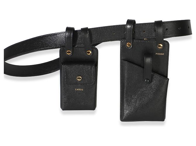 Fendi Utility-Gürteltasche aus schwarzem Vitello Glacier - Ansicht 5