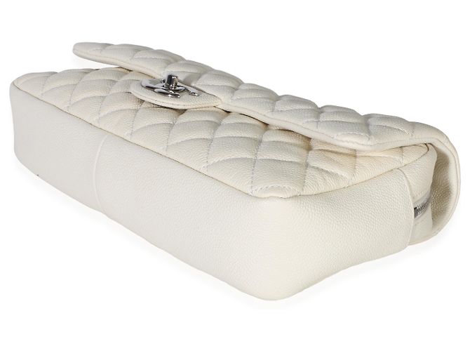 Gabrielle Borsa Chanel Jumbo Easy Flap in pelle caviar matelassé crema - vista 6