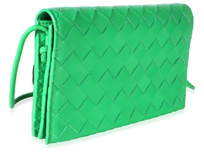 Bottega Veneta Portafoglio con tracolla Intrecciato Nappa Parakeet - vista 4