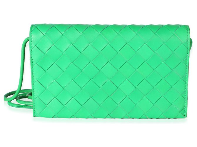 Bottega Veneta Portafoglio con tracolla Intrecciato Nappa Parakeet - vista 8
