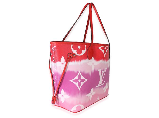 Louis Vuitton Rouge Giant Monogram Escale Canvas Neverfull MM Rosa Multicor - vista 4