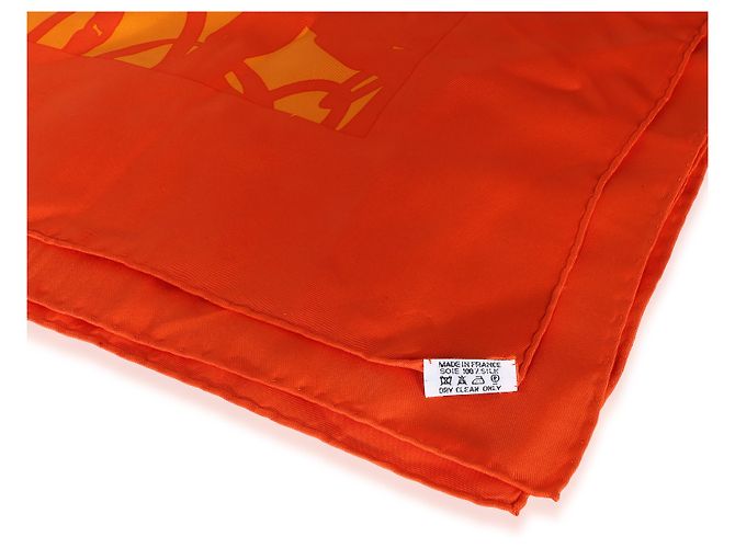 Pañuelo Hermès Orange Silk En Désordre 90 - vista 3