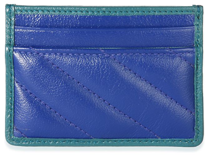 Tarjetero Gucci Marmont Torchon de piel de becerro acolchada azul - vista 2