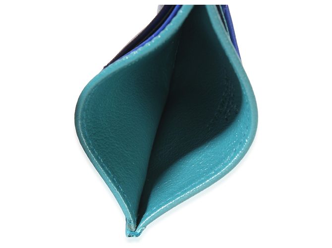 Tarjetero Gucci Marmont Torchon de piel de becerro acolchada azul - vista 5