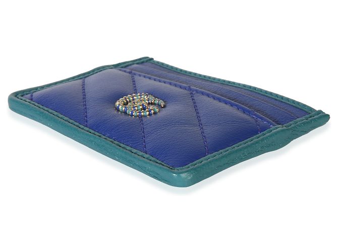Tarjetero Gucci Marmont Torchon de piel de becerro acolchada azul - vista 6