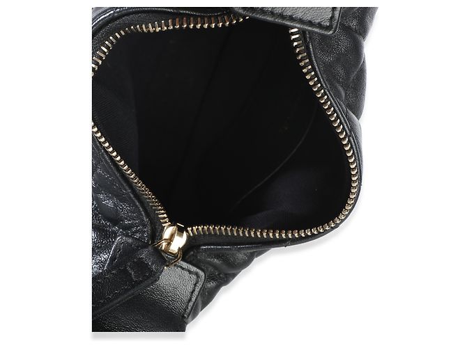 Gabrielle Chanel Mini Chain Around Pouch Hobo aus schwarzem gestepptem Lammleder - Ansicht 5