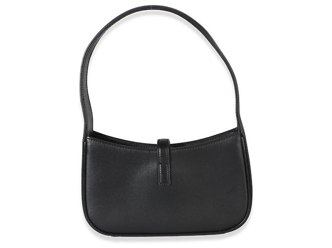 Autre Marque Saint Laurent Mini Le 5 a 7 Hobo in pelle di vitello liscia nera Nero - vista 2