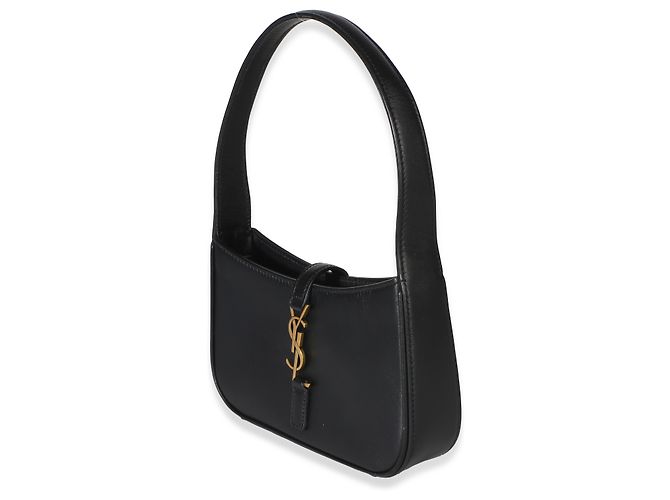 Autre Marque Saint Laurent Mini Le 5 a 7 Hobo in pelle di vitello liscia nera Nero - vista 3