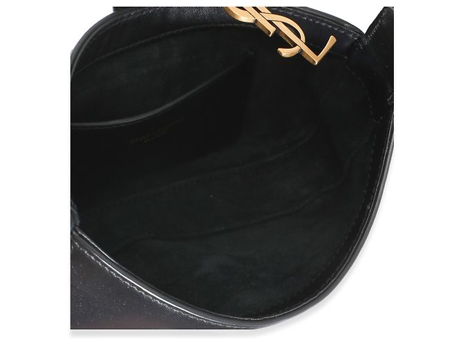 Autre Marque Saint Laurent Mini Le 5 a 7 Hobo in pelle di vitello liscia nera Nero - vista 5