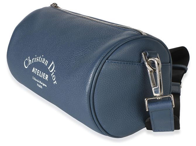 Pouch a rotolo Atelier in pelle di vitello blu navy Christian Dior - vista 3