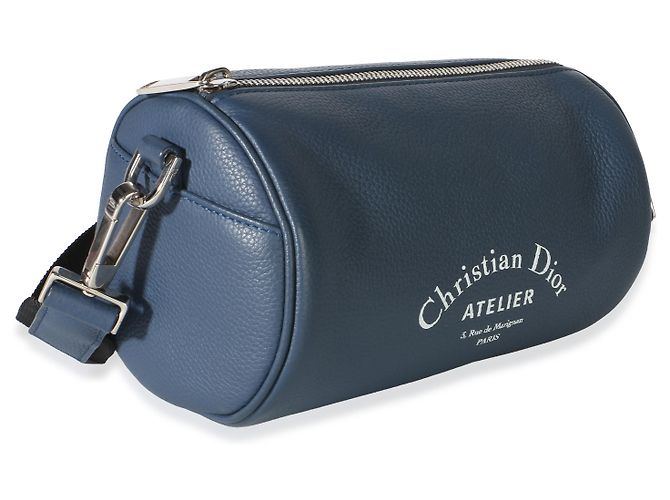 Pouch a rotolo Atelier in pelle di vitello blu navy Christian Dior - vista 4