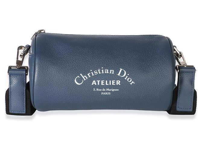 Pouch a rotolo Atelier in pelle di vitello blu navy Christian Dior - vista 8