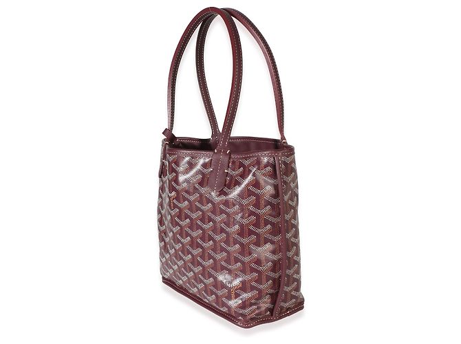 Goyard Burgundy Goyardine Canvas Mini Anjou Rosso - vista 4