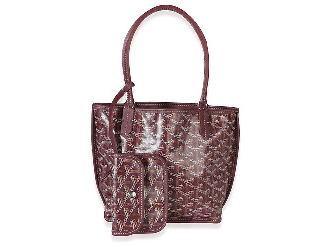 Goyard Burgundy Goyardine Canvas Mini Anjou Rosso - vista 8