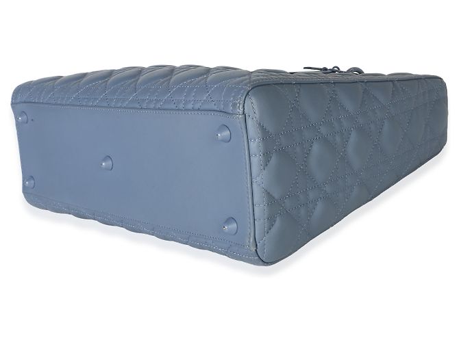 Christian Dior Denim Blue Ultra Matte Calfskin Cannage Large Lady Dior - vista 6